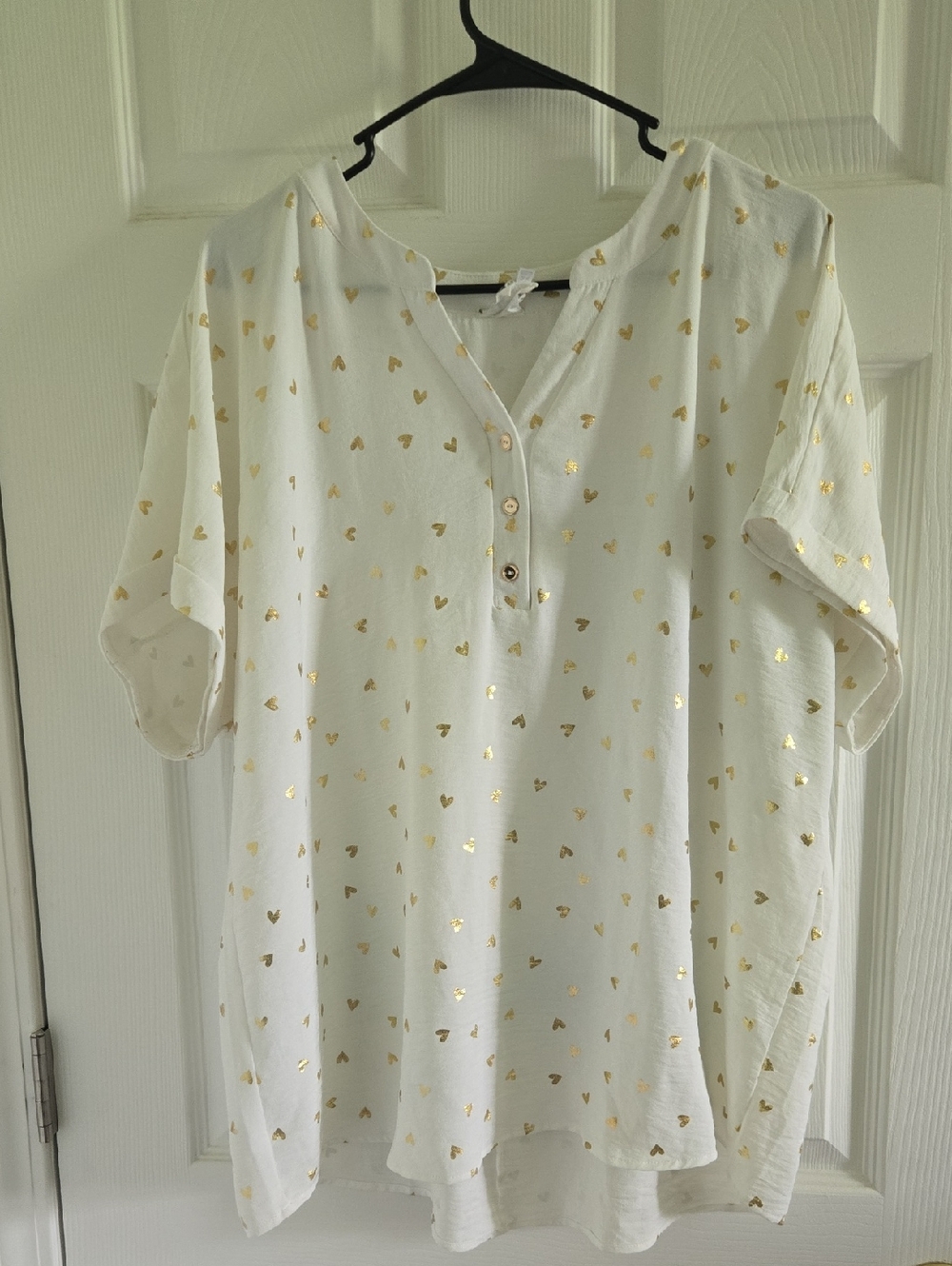 NAIF White Blouse with Gold Heart Foil